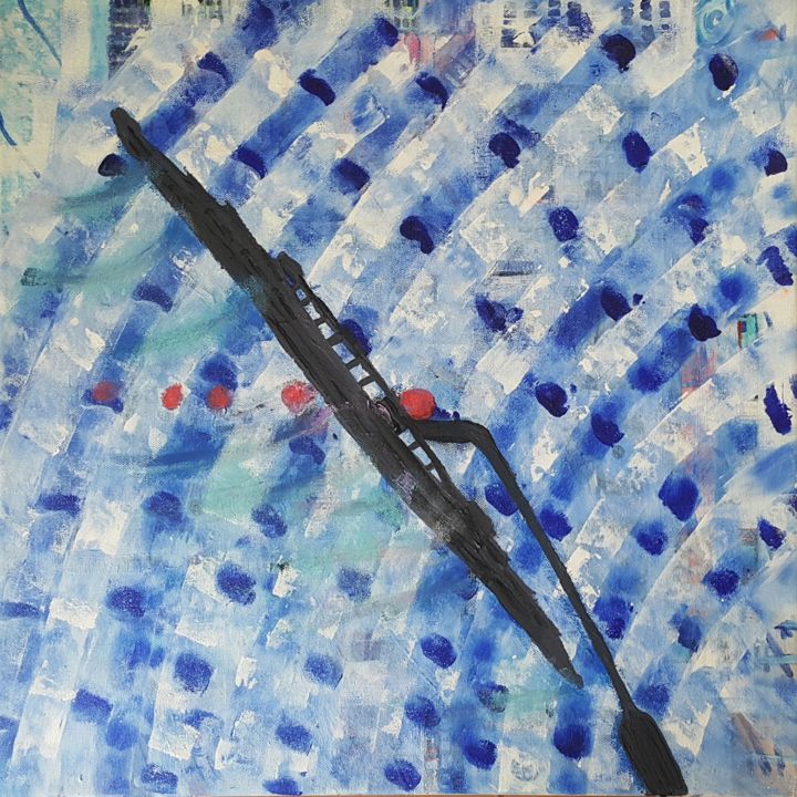 Schilderij getiteld "Behind the wheel" door Brush Strokes And Beyond, Origineel Kunstwerk, Acryl