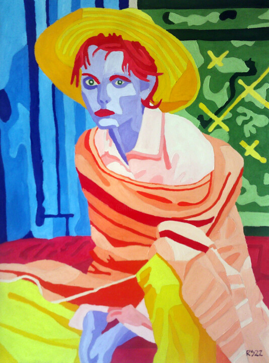 Painting titled "Woman Sitting" by Randall Steinke, Original Artwork, Oil