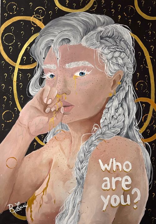 Картина под названием "Who are you?" - Randi Luki, Подлинное произведение искусства, Акрил