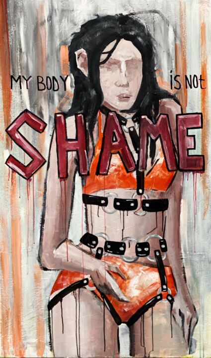 Painting titled "Shame" by Randi Luki, Original Artwork, Acrylic
