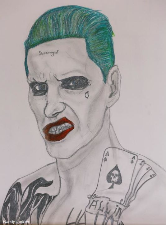 Drawing titled "Joker version Suici…" by Randy Lac, Original Artwork