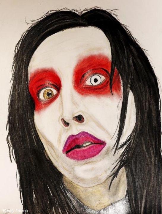 Tekening getiteld "Marilyn Manson" door Randy Lac, Origineel Kunstwerk