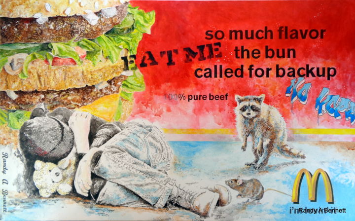 Malarstwo zatytułowany „EAT ME” autorstwa Randy A Bennett Art, Oryginalna praca, Akryl