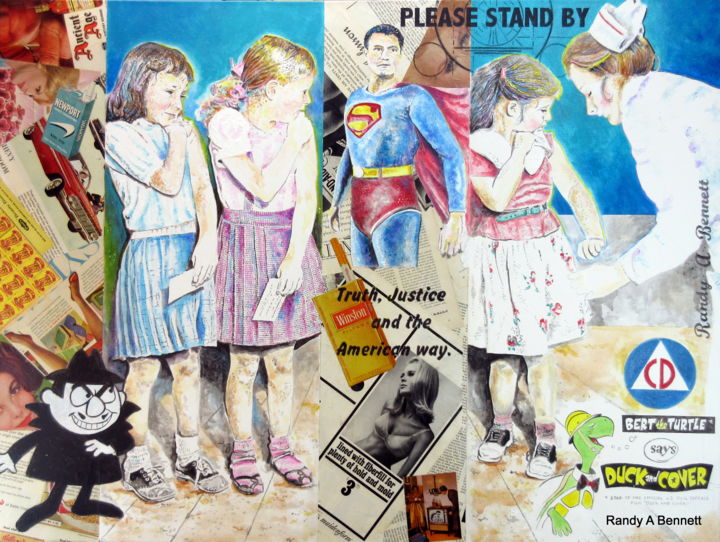 Painting titled "PLEASE STAND BY" by Randy A Bennett Art, Original Art, Acrylic
