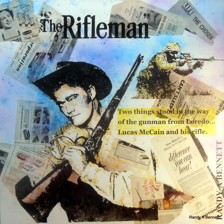 拼贴 标题为“THE RIFLEMAN” 由Randy A Bennett Art, 原创艺术品