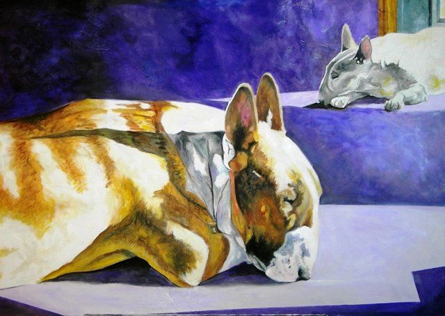 Pintura titulada "LET SLEEPING DOGS L…" por Randy A Bennett Art, Obra de arte original