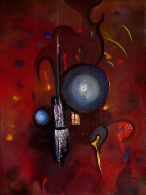 Painting titled "Night Flash 2" by Rane, Original Artwork, Oil