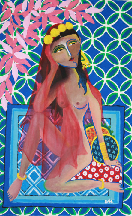 Peinture intitulée "la-dame-de-tapie-4.…" par Rania Bouabdallah, Œuvre d'art originale, Acrylique