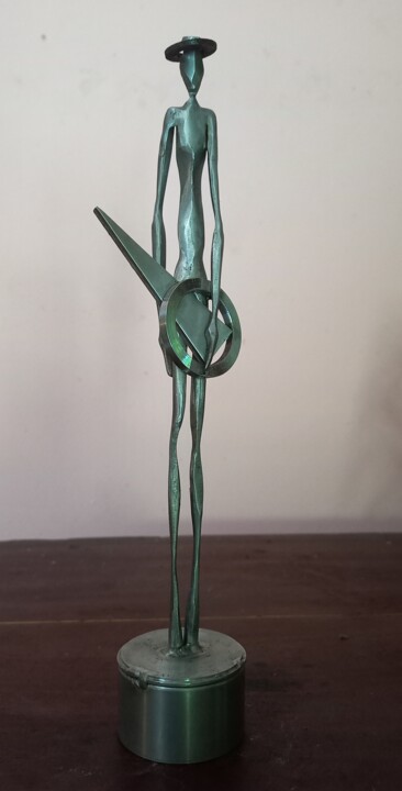Sculpture titled "The Guitarist" by Ranil Sugathapala, Original Artwork, Stainless Steel