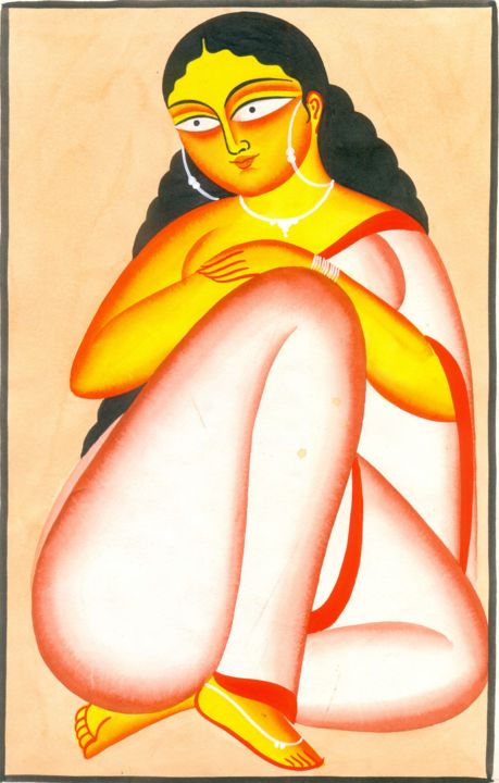 Pittura intitolato "GORGEOUS LADY" da Ranjitava Biswas, Opera d'arte originale, Acquarello