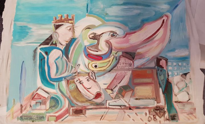 Malerei mit dem Titel "Old King" von Borislav Jovanovic, Original-Kunstwerk, Acryl