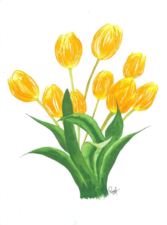 Vector Fleur d'Orange illustration. Digital watercolor simulation