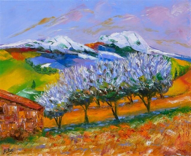 Painting titled "Les Roches blanches" by Raoul Ribot, Original Artwork