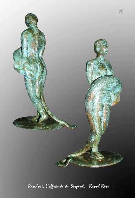 Sculpture titled "Offrande au serpent" by Raoul Riss, Original Artwork