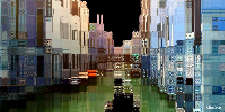 Photography titled "Venise canal tons b…" by Le Capricieux Photographe, Original Artwork, Manipulated Photography