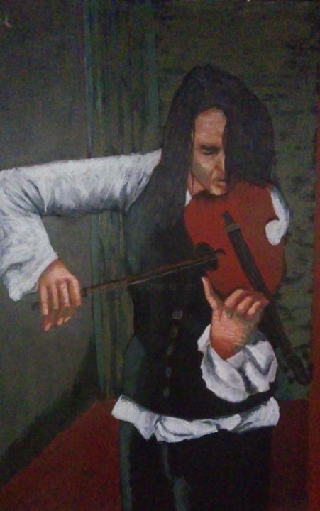 Painting titled "O violinista" by Raphael, Original Artwork