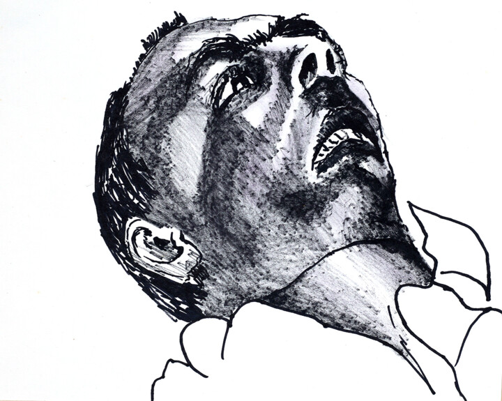 Dessin intitulée "Portrait of a menta…" par Raphael Perez, Œuvre d'art originale, Encre