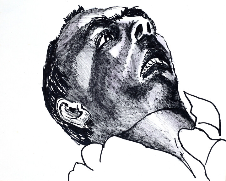 Tekening getiteld "Portrait of a menta…" door Raphael Perez, Origineel Kunstwerk, Inkt