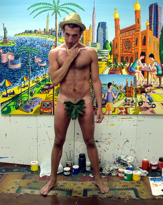 Fotografia intitolato "lgbt painter queer…" da Raphael Perez, Opera d'arte originale, Acrilico