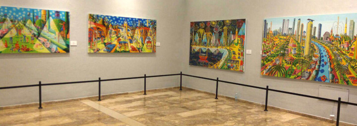 Pintura intitulada "naive art gallery f…" por Raphael Perez, Obras de arte originais, Acrílico