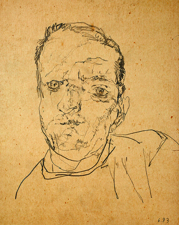 Dessin intitulée "expressive portrait…" par Raphael Perez, Œuvre d'art originale, Craie