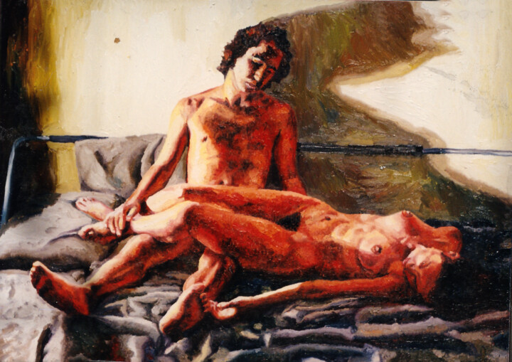 Peinture intitulée "relationship and lo…" par Raphael Perez, Œuvre d'art originale, Huile