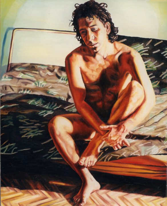 绘画 标题为“The thinker gay art…” 由Raphael Perez, 原创艺术品, 油