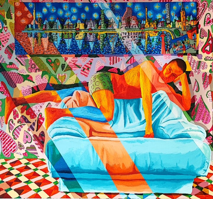 Malerei mit dem Titel "gay art paintings l…" von Raphael Perez, Original-Kunstwerk, Acryl