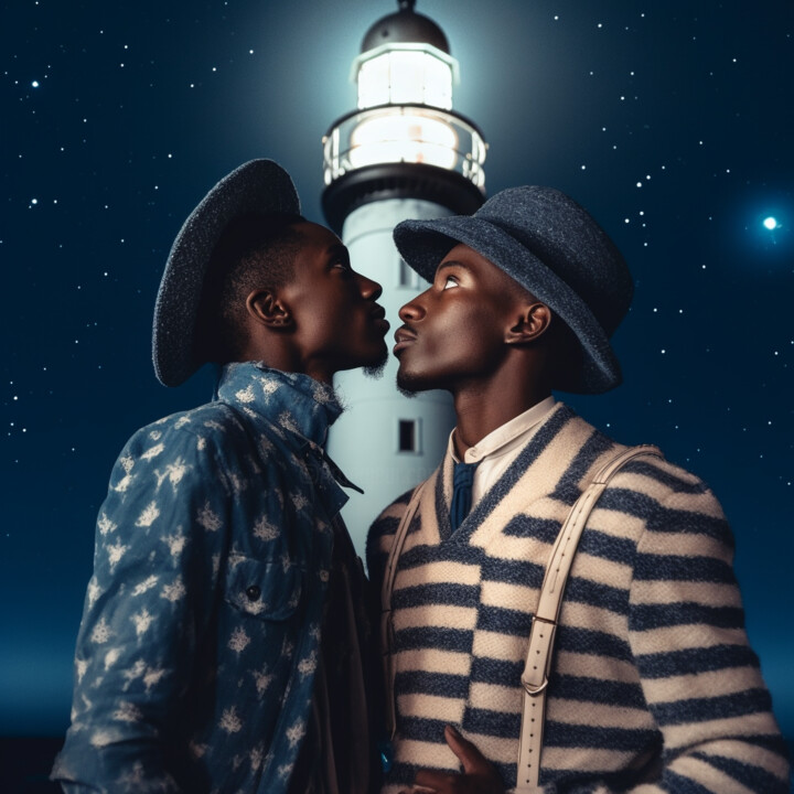 Digital Arts titled "lgbt lovers couple…" by Raphael Perez, Original Artwork, AI generated image