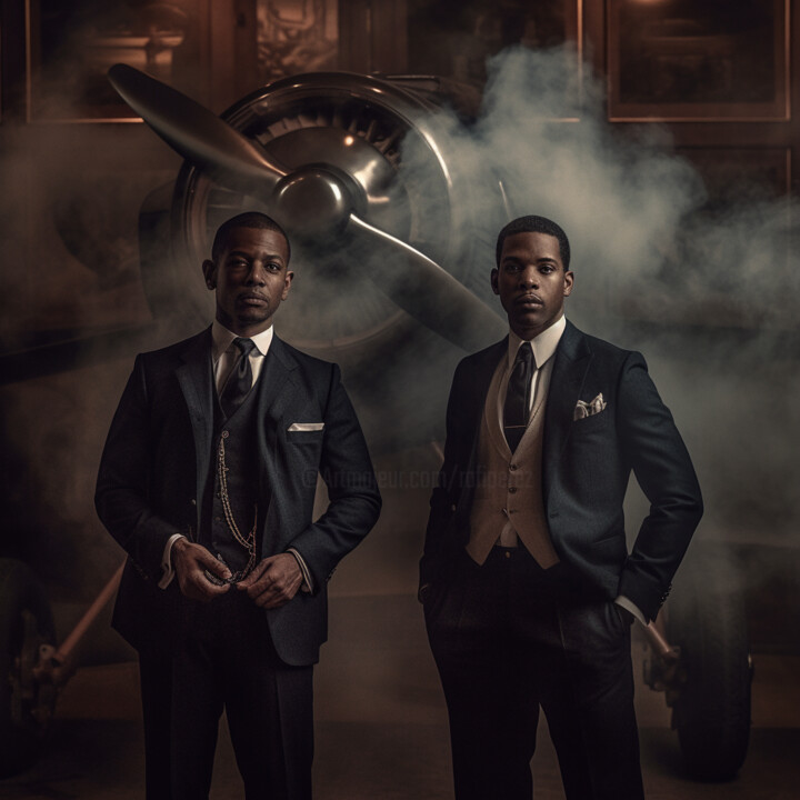 Arts numériques intitulée "black gay men same-…" par Raphael Perez, Œuvre d'art originale, Image générée par l'IA
