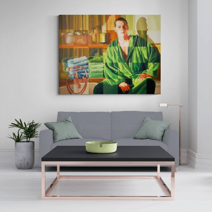 Two Men Hugging Gay Art Homosexual Paint, Painting by Raphael Perez