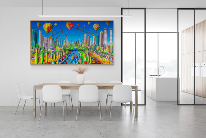 Peinture intitulée "urban landscape pai…" par Raphael Perez, Œuvre d'art originale, Acrylique