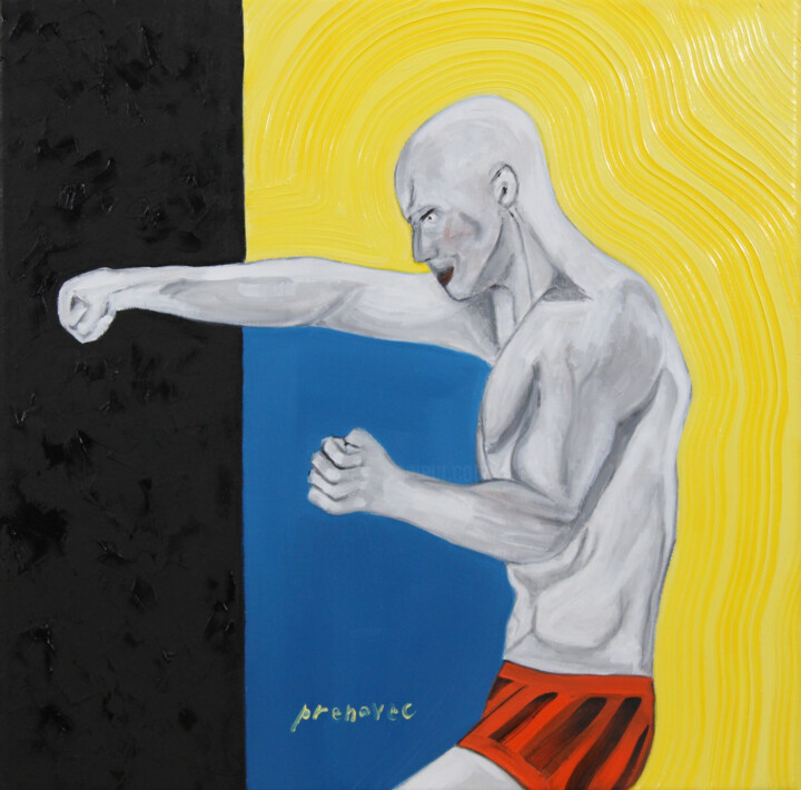 Pintura titulada "Boxe, 9/13, Série "…" por Raphaël Prenovec, Obra de arte original, Oleo Montado en Bastidor de camilla de…