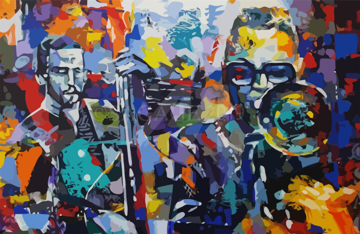 Printmaking titled "Jazz Improv" by Sagage, Original Art, Digital Painting