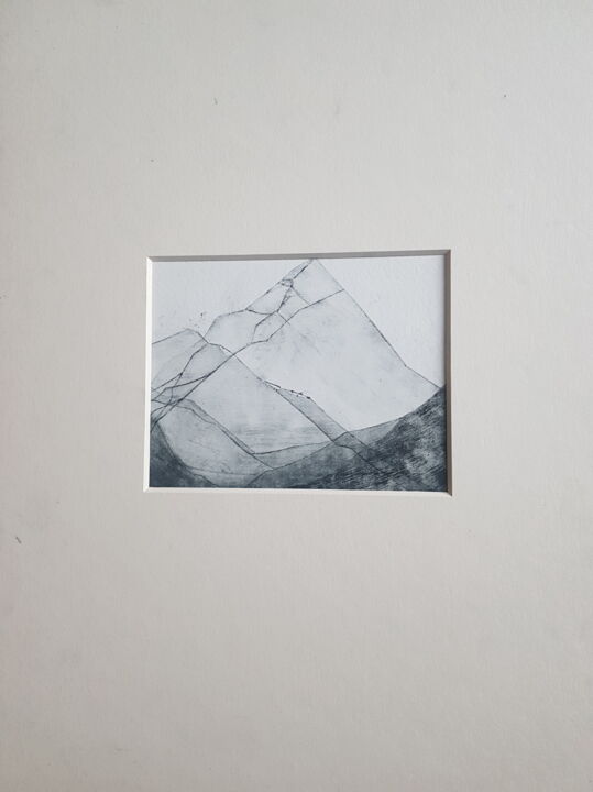 Gravures & estampes intitulée "Transparence glacée" par Raphael Doubilet, Œuvre d'art originale, Gravure Monté sur Autre pan…