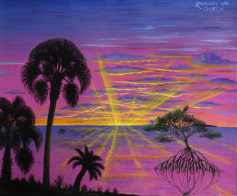 Peinture intitulée "Florida Sunrise" par Raphael Gottlieb, Œuvre d'art originale, Huile