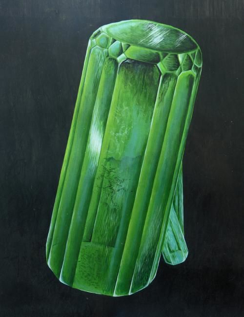 Painting titled "Emerald Crystal" by Raphael Gottlieb, Original Artwork, Oil