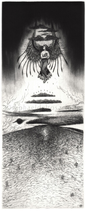 Incisioni, stampe intitolato "Cosmogonie I - Avan…" da Raphael Del Rosario, Opera d'arte originale, Acquaforte