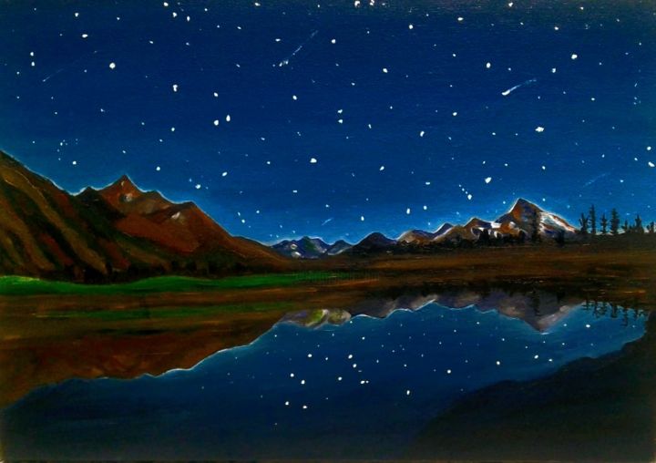 Malarstwo zatytułowany „Noche de estrellas” autorstwa Nicolle Fernández, Oryginalna praca, Olej
