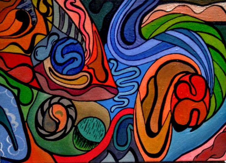 Painting titled "Lineales" by Nicolle Fernández, Original Artwork, Oil