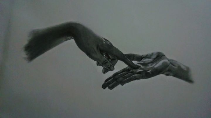 Drawing titled "Delicadeza" by Nicolle Fernández, Original Artwork, Charcoal