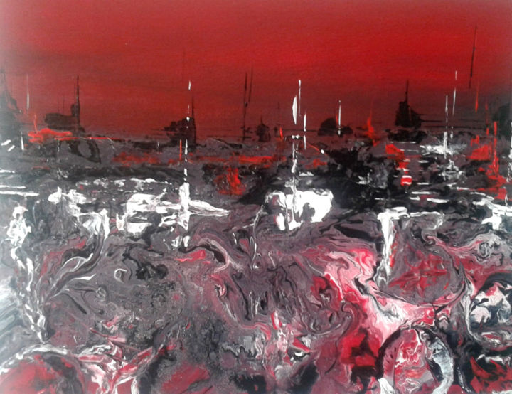 Malerei mit dem Titel "destruction" von Alma, Original-Kunstwerk