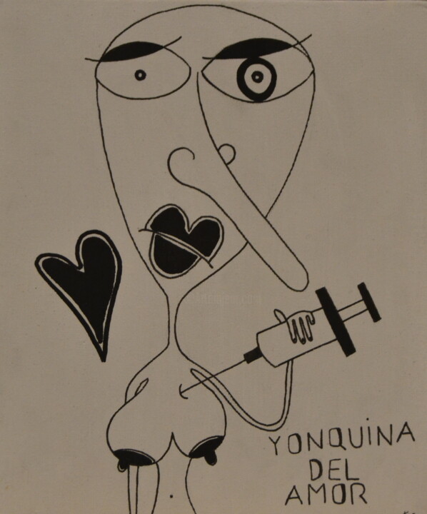 Картина под названием "Yonquina del AMOR" - Raquel Ruth Martos Martinez, Подлинное произведение искусства, Акрил