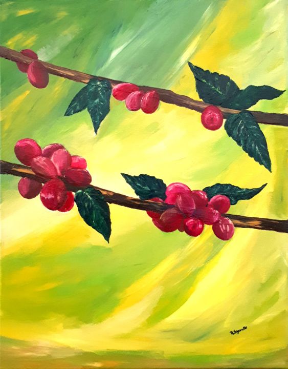 Pintura intitulada "Pé de Café" por Raquel Signorelli, Obras de arte originais,
