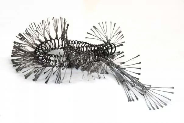 Sculpture titled "oruga IV" by Raquel Zoco, Original Artwork, Metals
