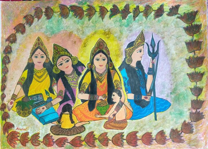 Drawing titled "Mother's love" by Rashmi Kanchan, Original Artwork, Pastel