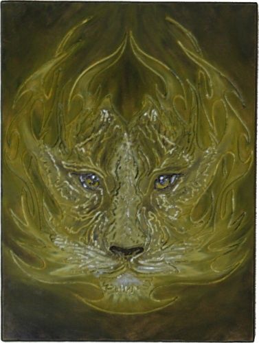 Painting titled "Tigre Flamme" by Rastafart, Original Artwork