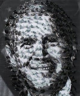 Collages titulada "bush face" por Ben Ratchford, Obra de arte original