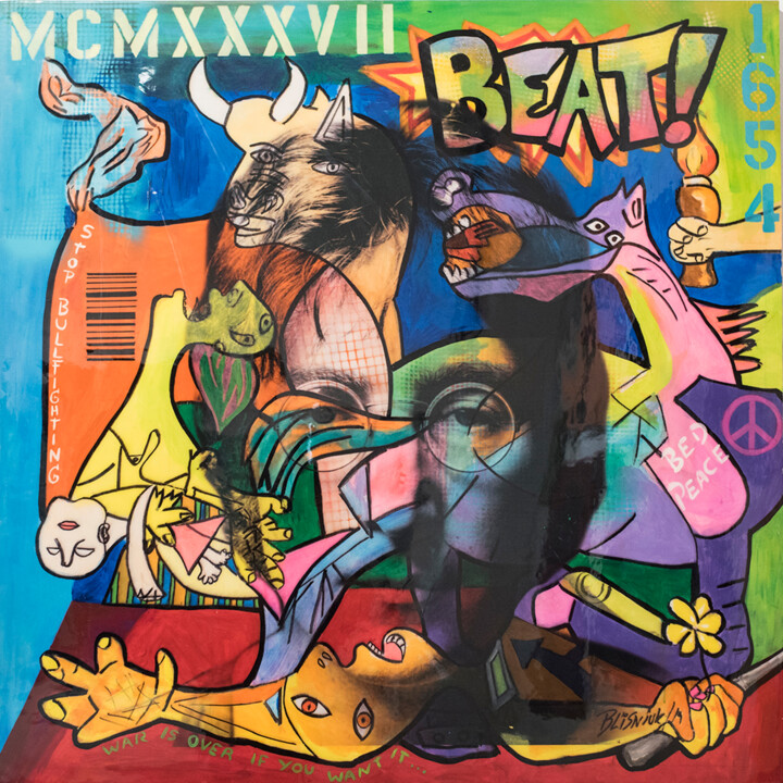 Malerei mit dem Titel "Lennon 1" von Raul Blisniuk, Original-Kunstwerk, Acryl