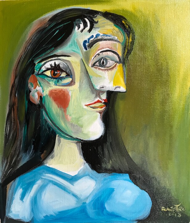 Painting titled "Jacqueline Roque" by Raul Cañestro Caballero, Original Artwork, Oil